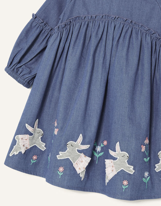 Baby Bunny Denim Dress, Blue (BLUE), large