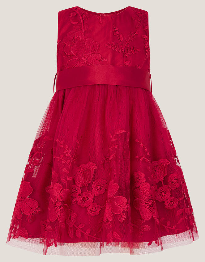 Baby Alicia Embroidered Lace Dress, Red (RED), large
