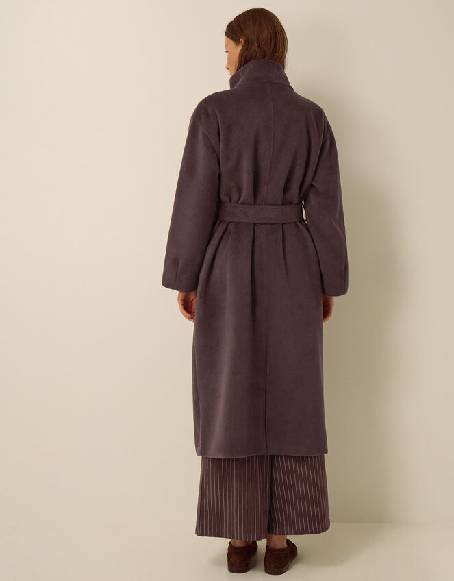 Millie Funnel Neck Belted Coat, Mink (MINK), large