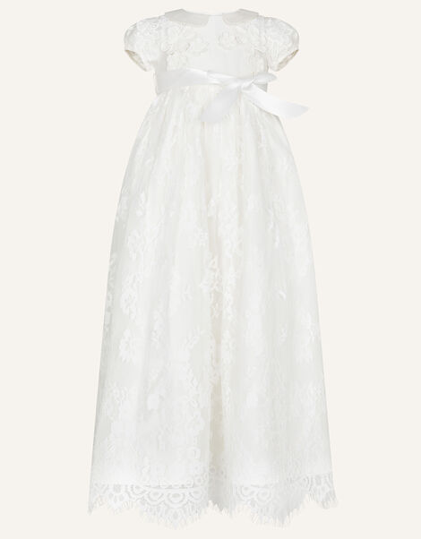 Baby Provenza Silk Christening Dress, Ivory (IVORY), large