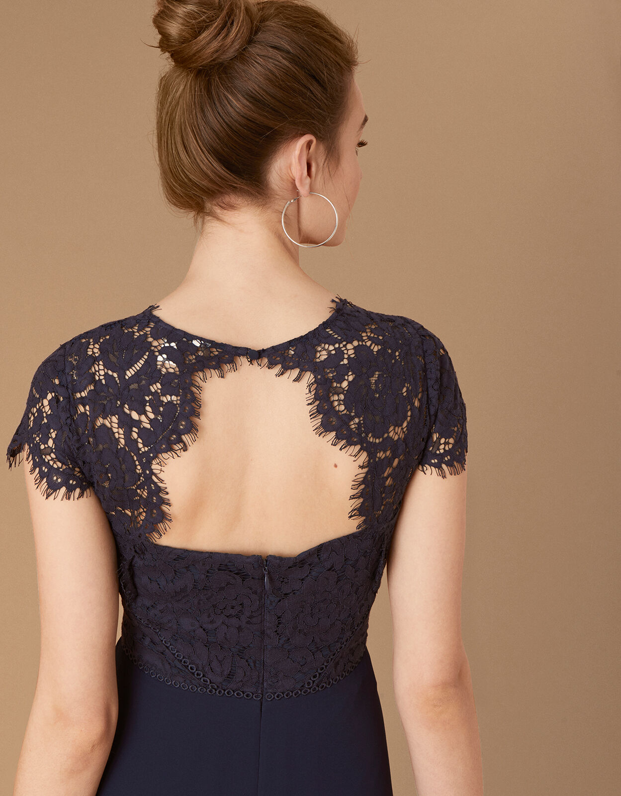 Marne Maxi Dress with Floral Lace Blue Evening Dresses Monsoon