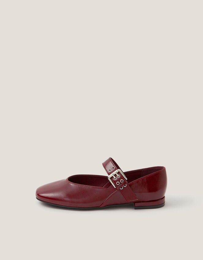 Effie Patent Ballet Flats, Red (BURGUNDY), large
