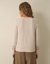 Fi Fair Isle Christmas Cardigan, Ivory (IVORY), large
