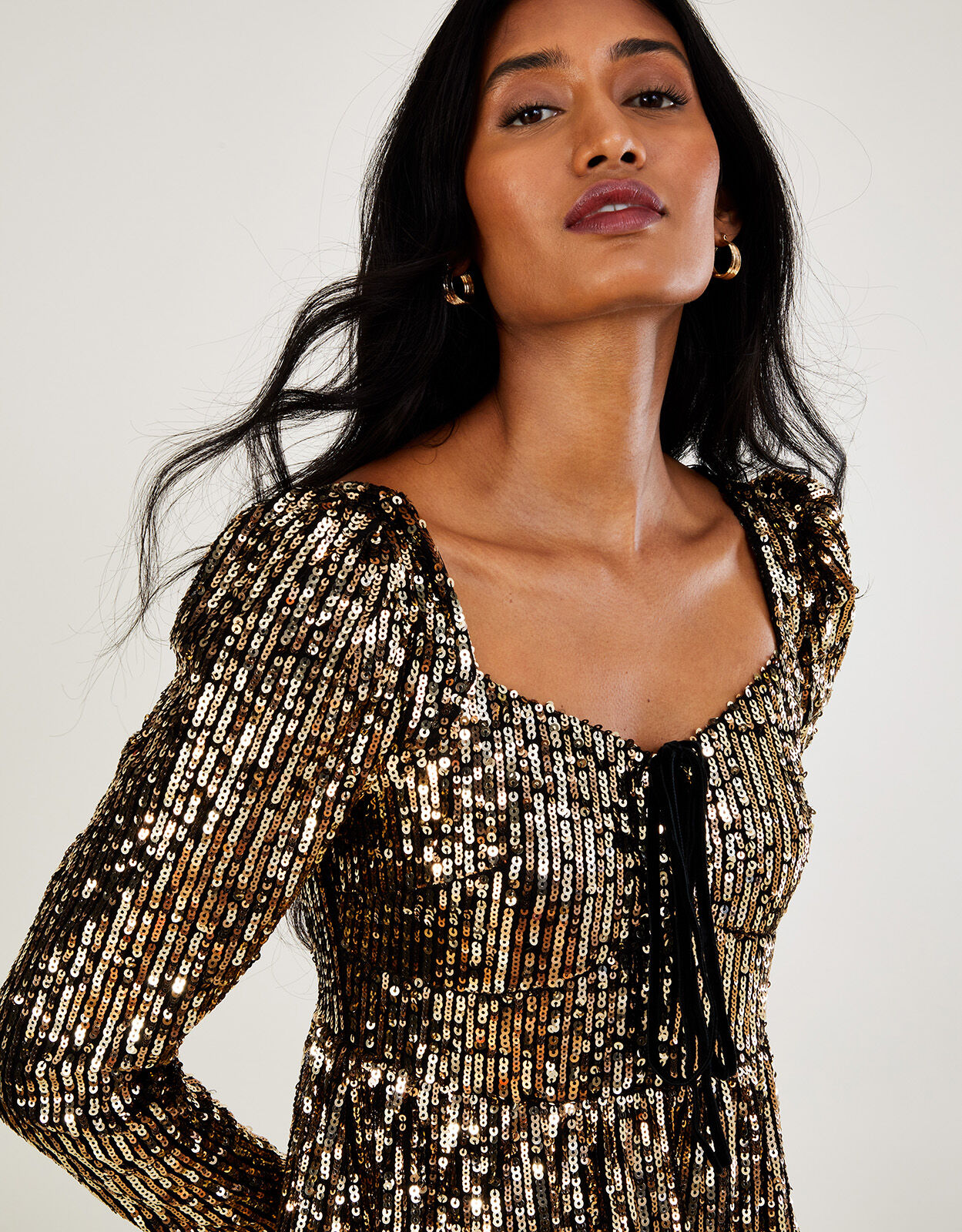 Monsoon gold maxi dress sale