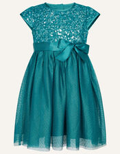 Baby Paige Sequin Dress, Teal (TEAL), large