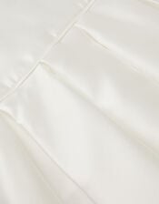 Isabella Short Sleeve Pearl-Embellished Dress, Ivory (IVORY), large