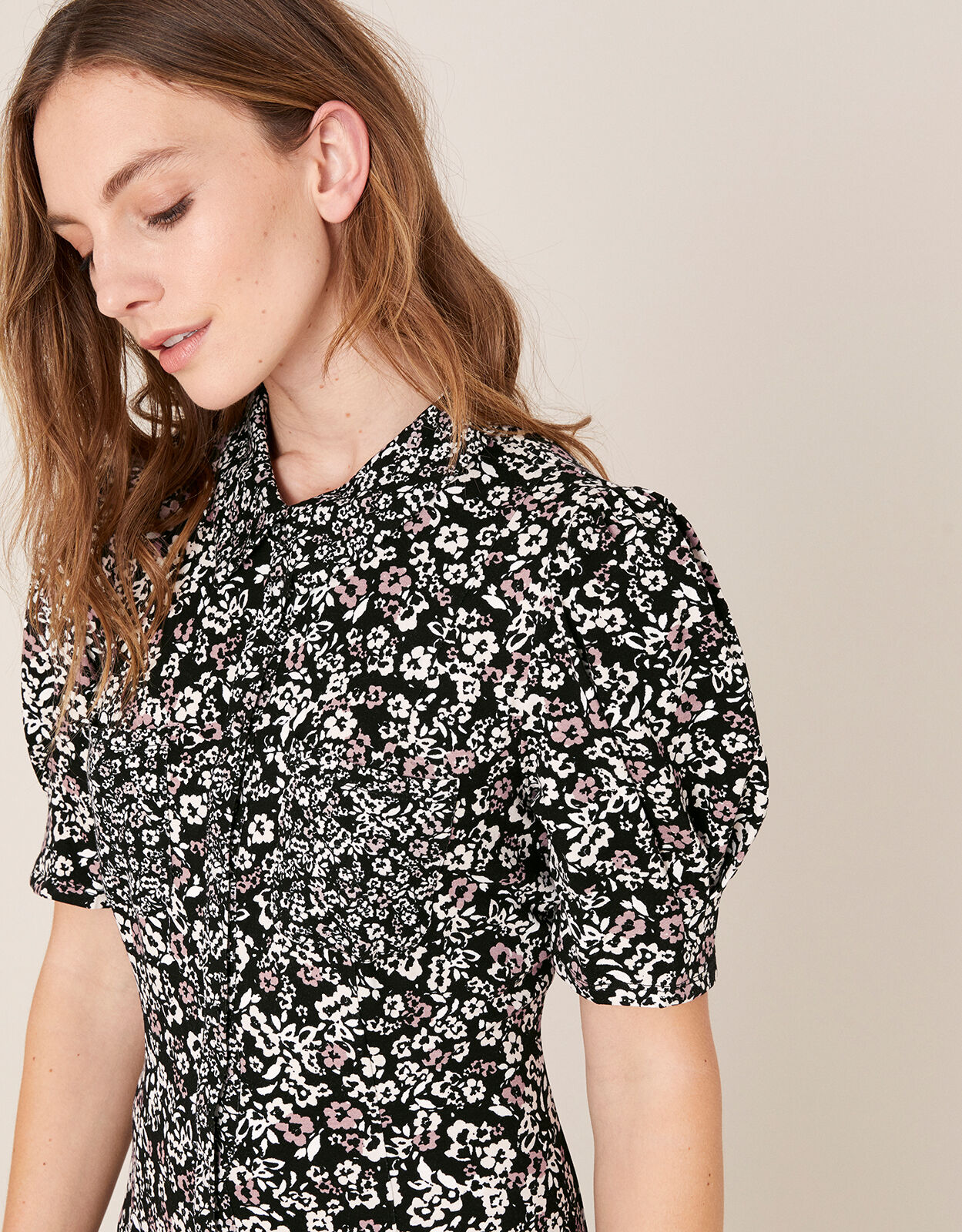 Topshop ditsy button shirt dress discount