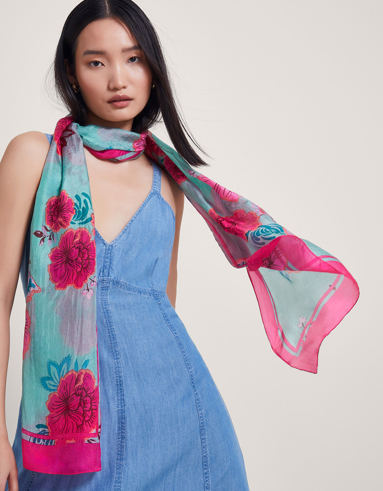 Monsoon silk scarf on sale