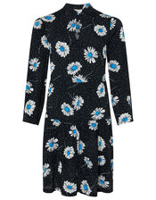 Daniella Daisy Print Dress, Black (BLACK), large
