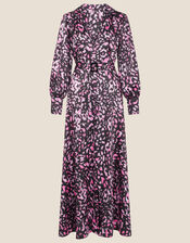 Niya Animal Print Shirt Dress, Black (BLACK), large