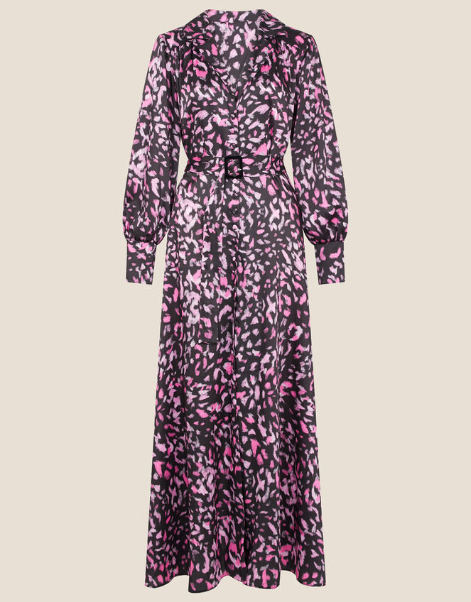 Niya Animal Print Shirt Dress, Black (BLACK), large