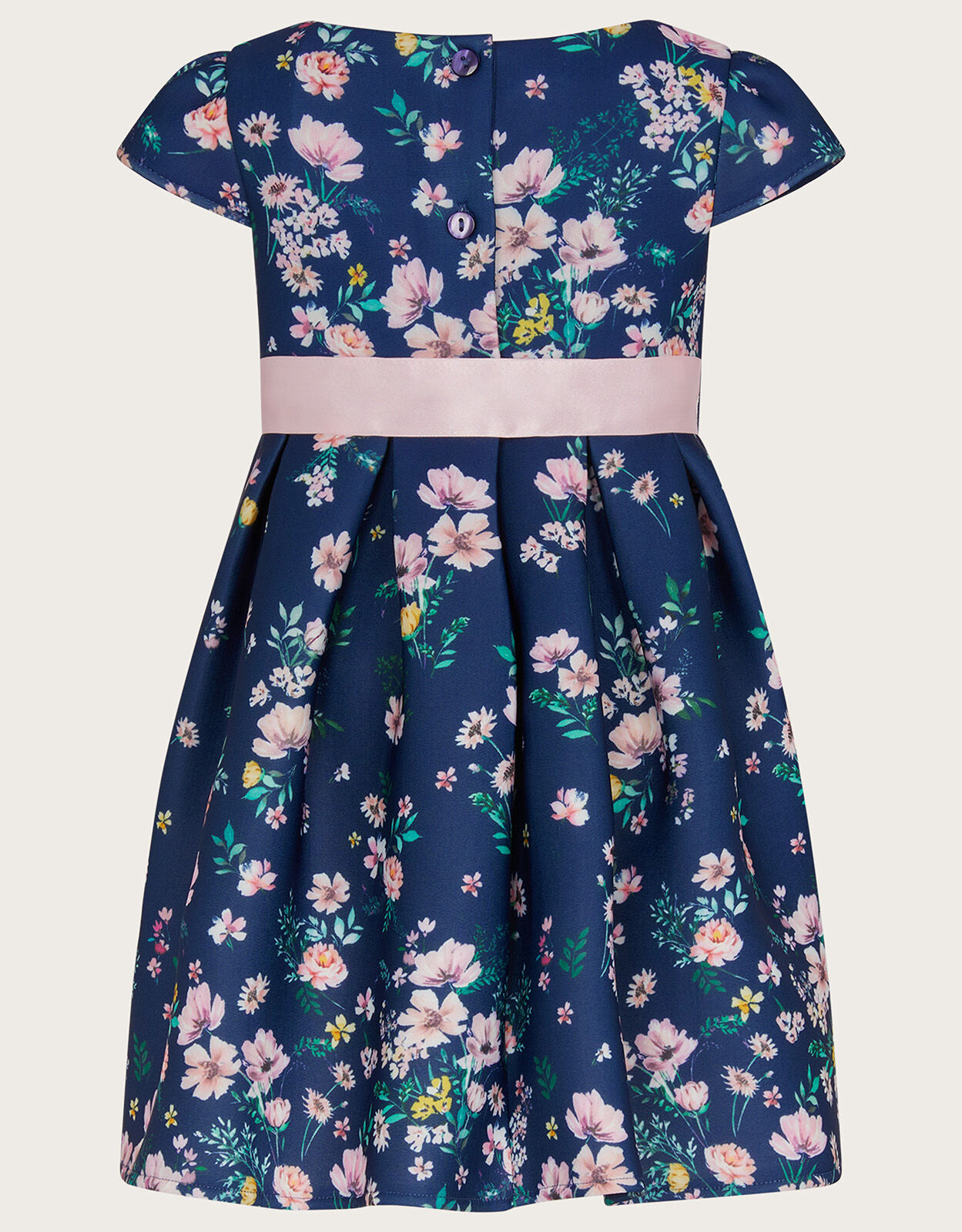 Baby Dita Floral Scuba Dress Blue
