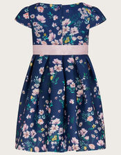 Baby Dita Floral Scuba Dress, Blue (NAVY), large