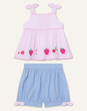 Baby Strawberry Top and Shorts Set, Pink (PINK), large