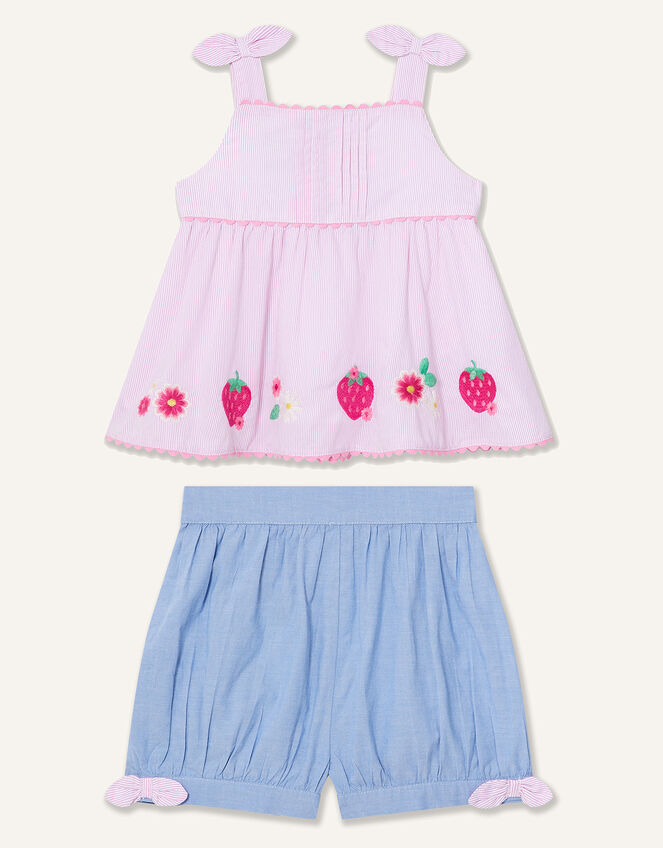 Baby Strawberry Top and Shorts Set, Pink (PINK), large