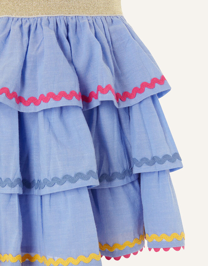 Chambray Ricrac Skirt , Blue (BLUE), large