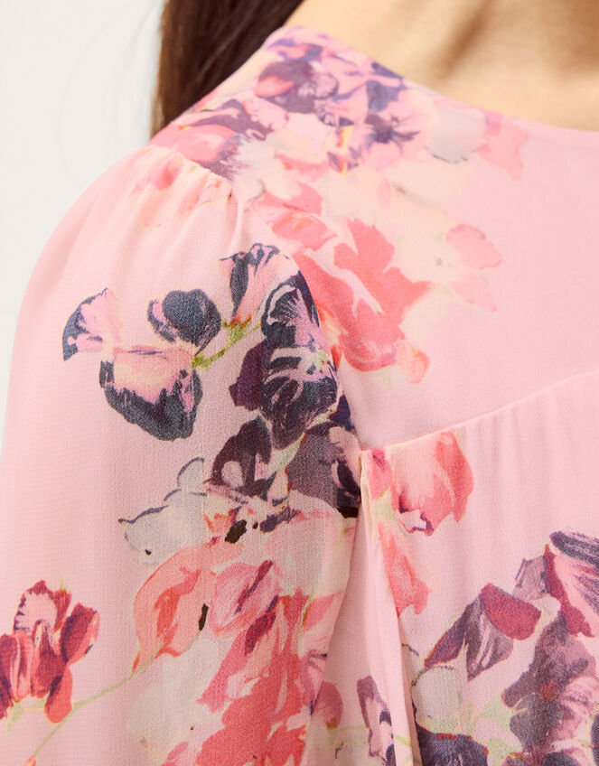 Amber Floral Cape Maxi Dress, Pink (PINK), large