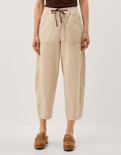 Megan Cropped Barrel Trousers, Natural (ECRU), large