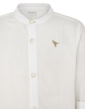 Toby Shirt with Embroidered Dinosaur, Ivory (IVORY), large