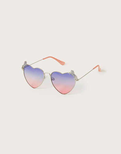 Unicorn Metal Heart Sunglasses with Case, , large