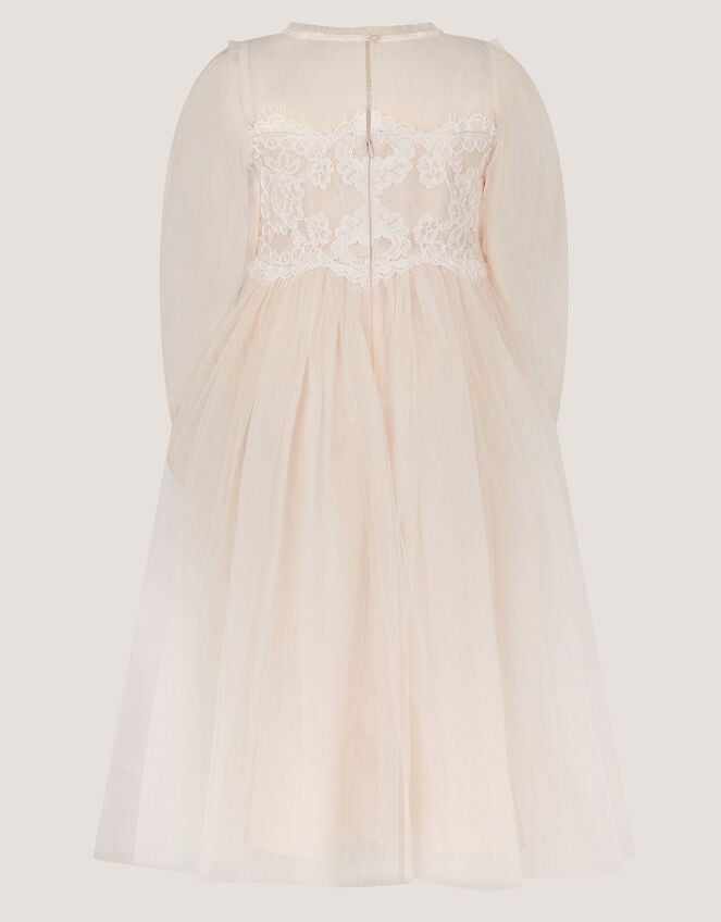 Paige Lace Party Dress, White (WARM IVORY), large