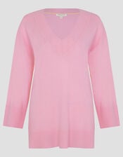 Cree V-Neck Cashmere Jumper, Pink (PINK), large