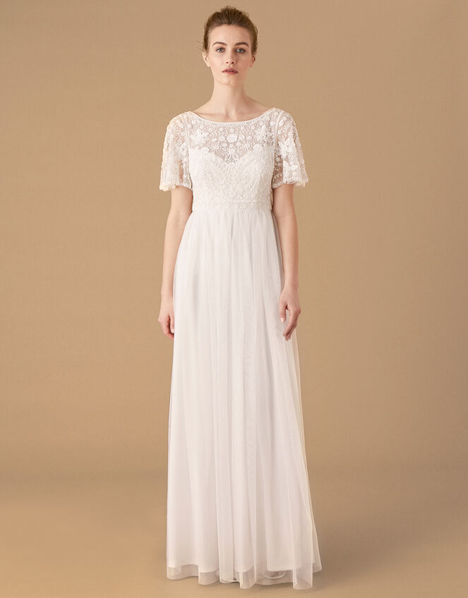 Shelly Floral Embellished Bridal Dress, Ivory (IVORY), large