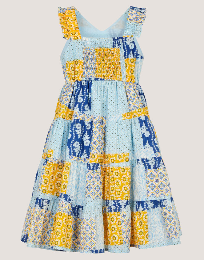 Pia Patchwork Print Dress , Blue (BLUE), large