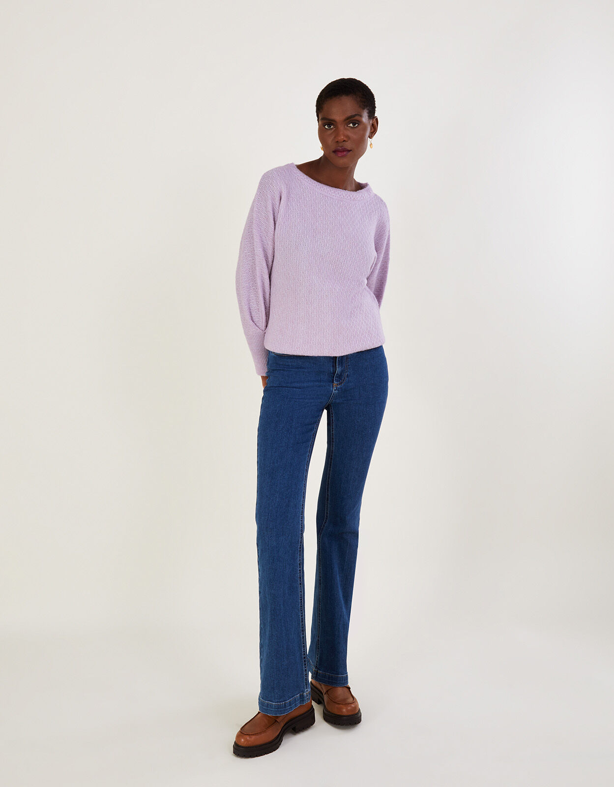 Supersoft Stitch Jumper with Recycled Polyester Purple Knitwear