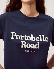 Portobello Road Slogan T-Shirt, Blue (NAVY), large