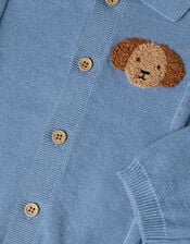 Newborn Dog Cable Knit Cardigan, Blue (BLUE), large