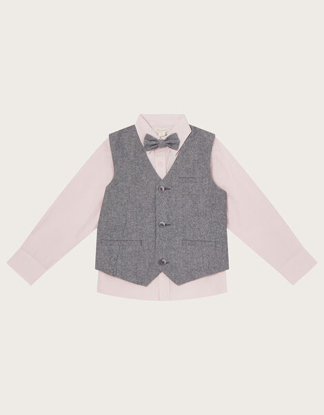 Three-Piece Waistcoat and Shirt Set, Grey (GREY), large