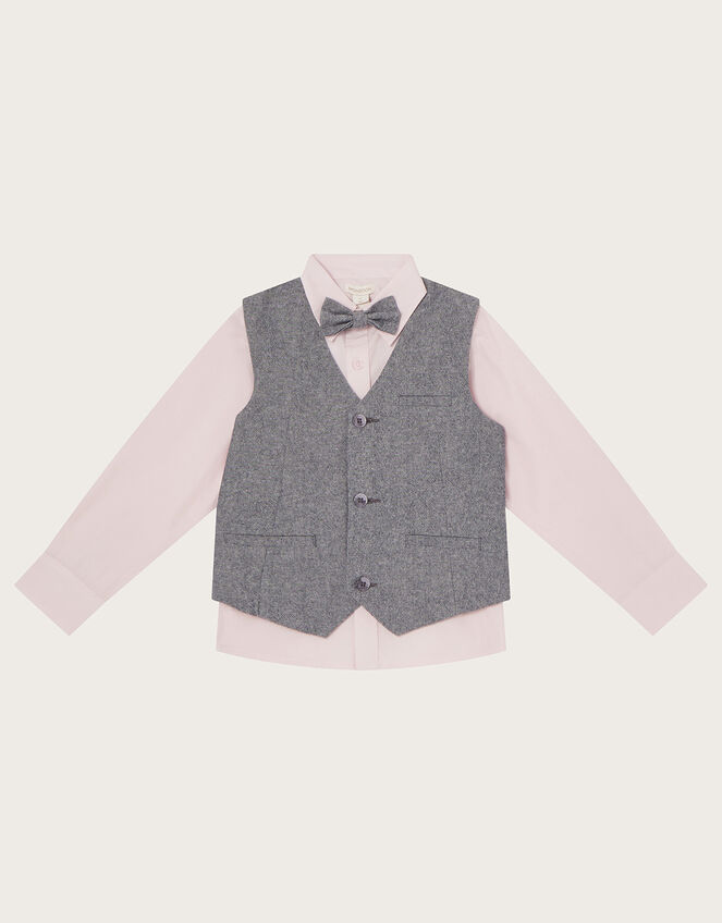 Three-Piece Vest and Shirt Set, Gray (GREY), large