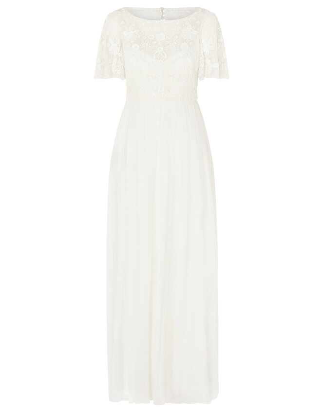 Shelly Floral Embellished Bridal Dress, Ivory (IVORY), large