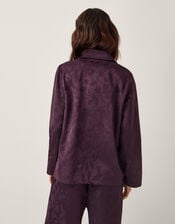 Rory Floral Satin Blazer, Purple (PURPLE), large