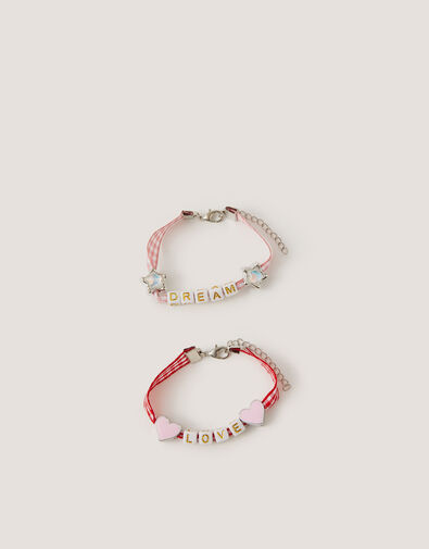 2-Pack Mon Cheri Bead Gingham Bracelets , , large