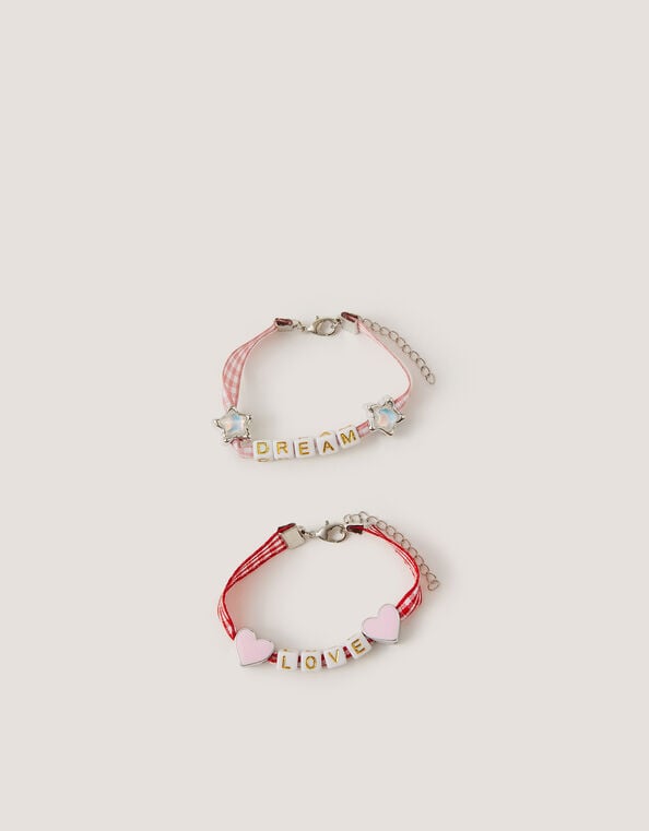 2-Pack Mon Cheri Bead Gingham Bracelets , , large