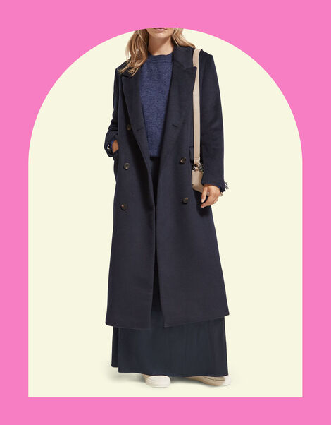 Scotch and Soda Double-Breasted Coat, Blue (NAVY), large