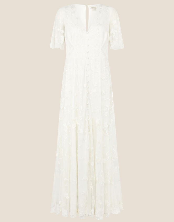 Tanja Floral Embroidered Bridal Dress, Ivory (IVORY), large