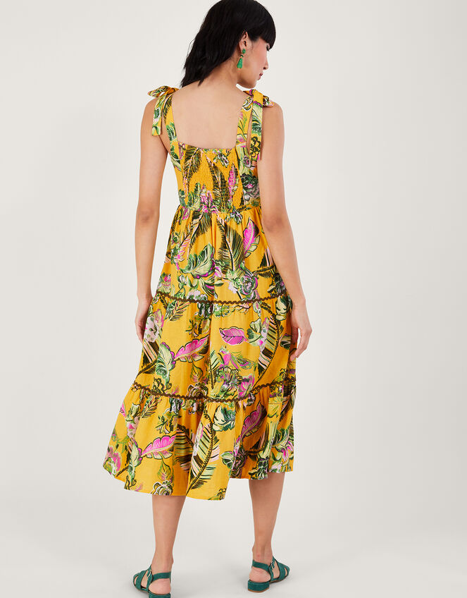 Monsoon Printed Tiered Cami Midi Dress in LENZING ECOVERO