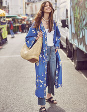 Bailee Bird Embroidered Kimono, Blue (BLUE), large
