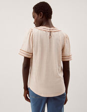 Tina Trim Jersey T-Shirt, Ivory (IVORY), large