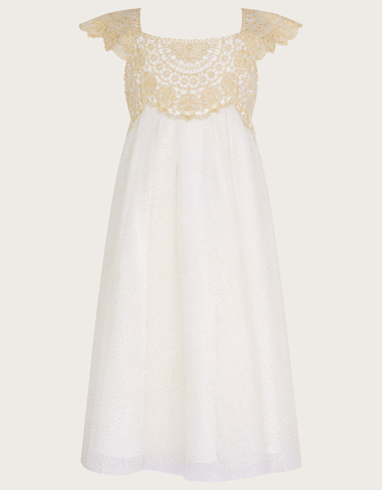 Estella Embroidered Dress Gold Girls Dresses Monsoon ROI