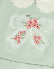 Baby Embroidered Bow Sweatshirt & Leggings Set, Green (GREEN), large
