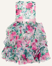 Rose Print Cancan Dress, Ivory (IVORY), large