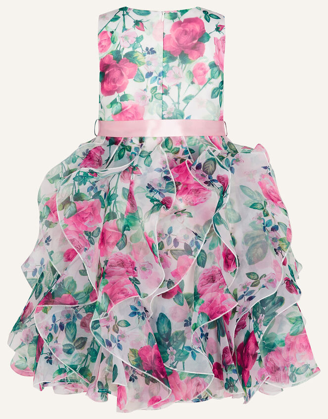 Rose Print Cancan Dress, Ivory (IVORY), large