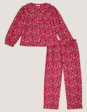 Floral Print Long Pyjama Set , Pink (PINK), large