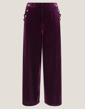 Vera Wide Leg Velvet Pants, Red (BERRY), large
