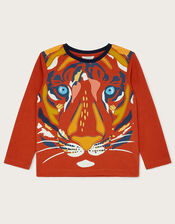 Taylor Tiger Long Sleeve T-Shirt, Orange (ORANGE), large