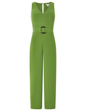 Gilly V Neck Jumpsuit, Green (GREEN), large